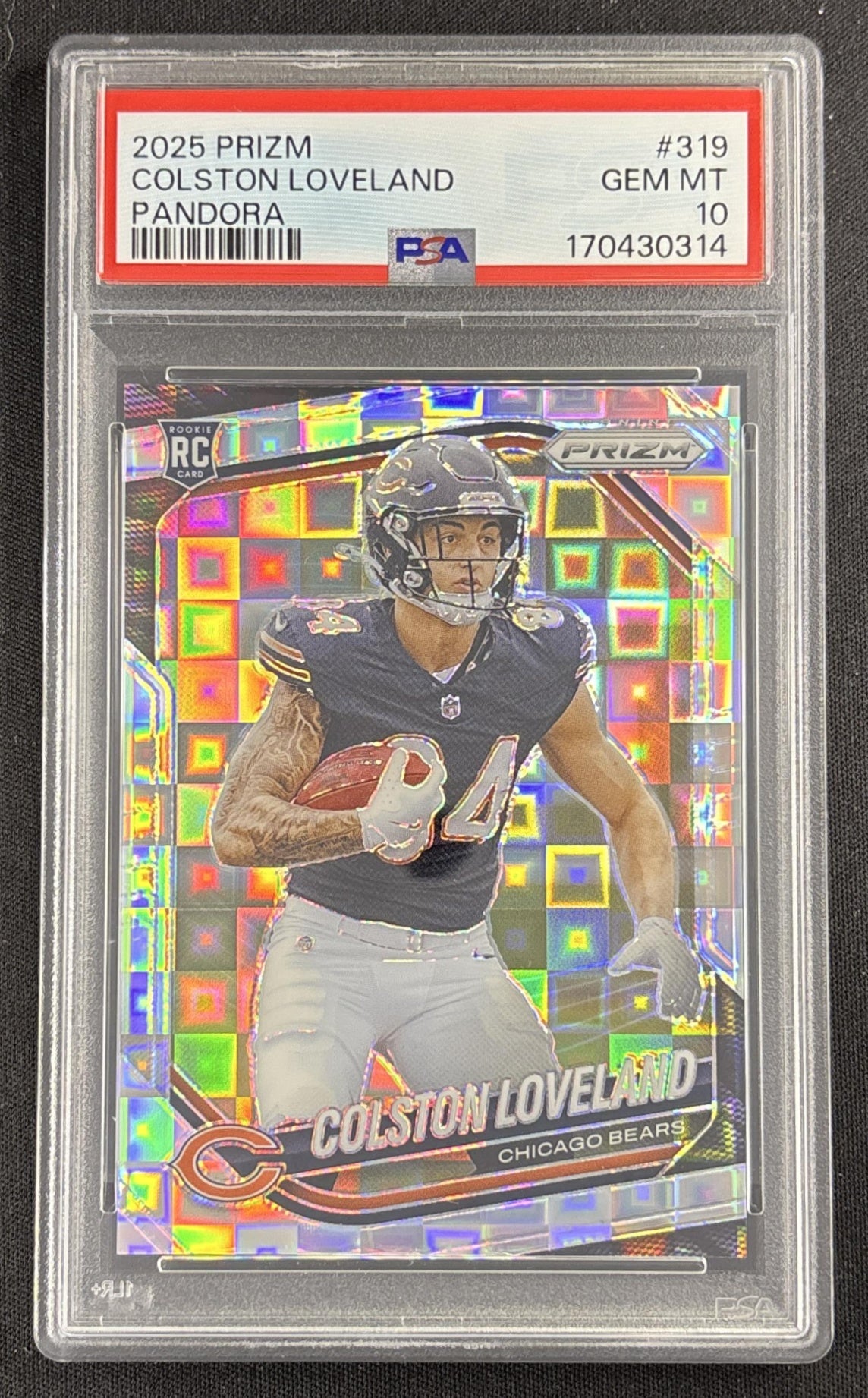 Colston Loveland 2025 Panini Prizm Pandora /400 PSA 10 Bears Sports Trading Card