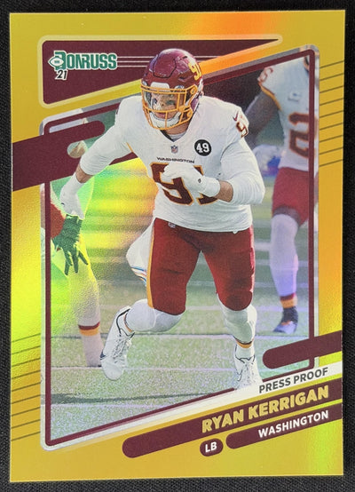 Ryan Kerrigan 2021 Panini Donruss Press Proof Premium Commanders Sports Trading Card