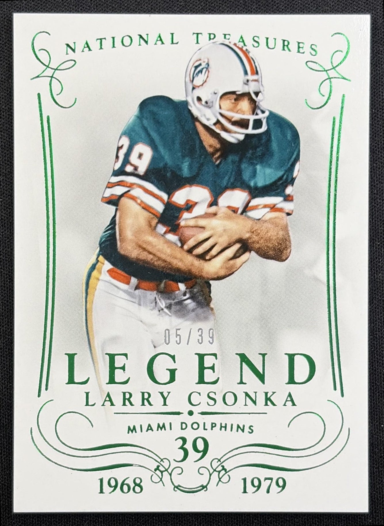Larry Csonka 2014 Panini National Treasures Century Numbers /39 Dolphins