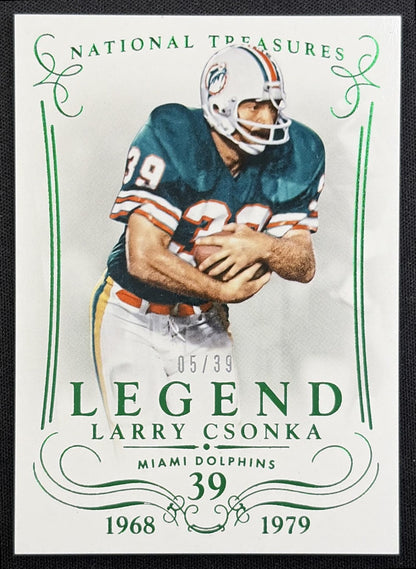 Larry Csonka 2014 Panini National Treasures Century Numbers /39 Dolphins