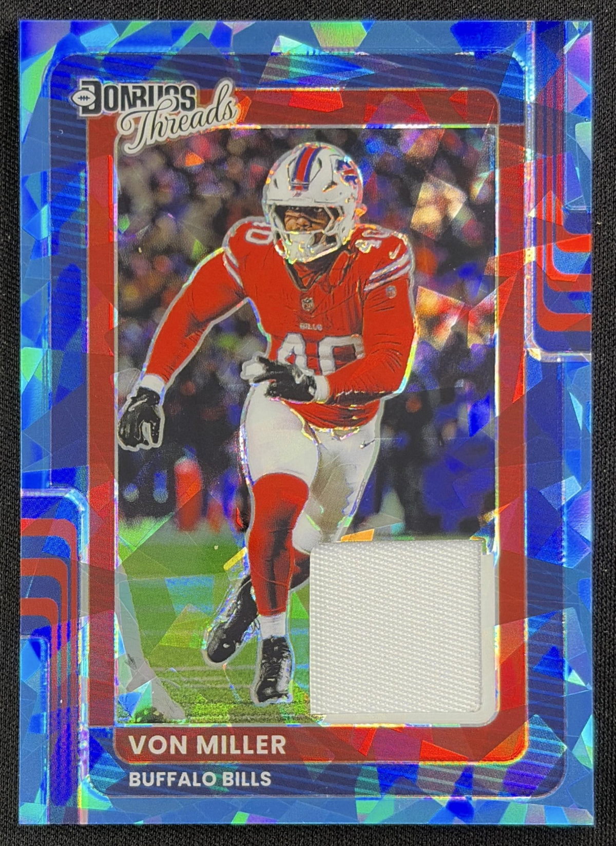 Von Miller 2025 Panini Donruss Optic Threads Ice Prizm /49 Bills Sports Trading Card