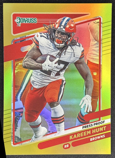 Kareem Hunt 2021 Panini Donruss Press Proof Premium Browns Sports Trading Card