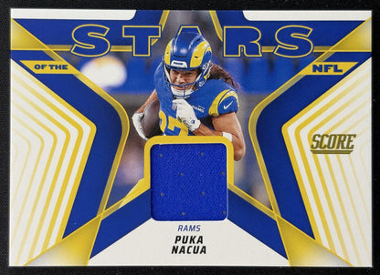 Puka Nacua 2025 Panini Score Stars of the NFL Jersey Rams front