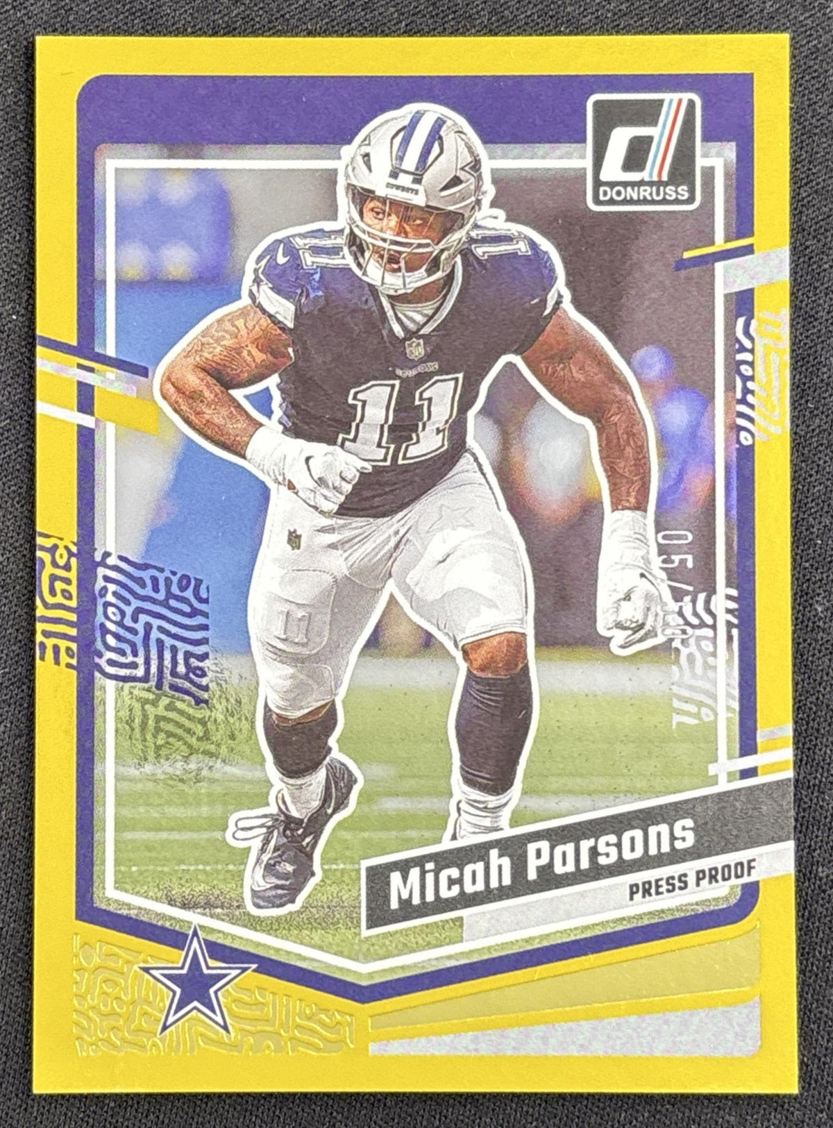 Micah Parsons 2023 Panini Donruss Press Proof Gold /50 Cowboys