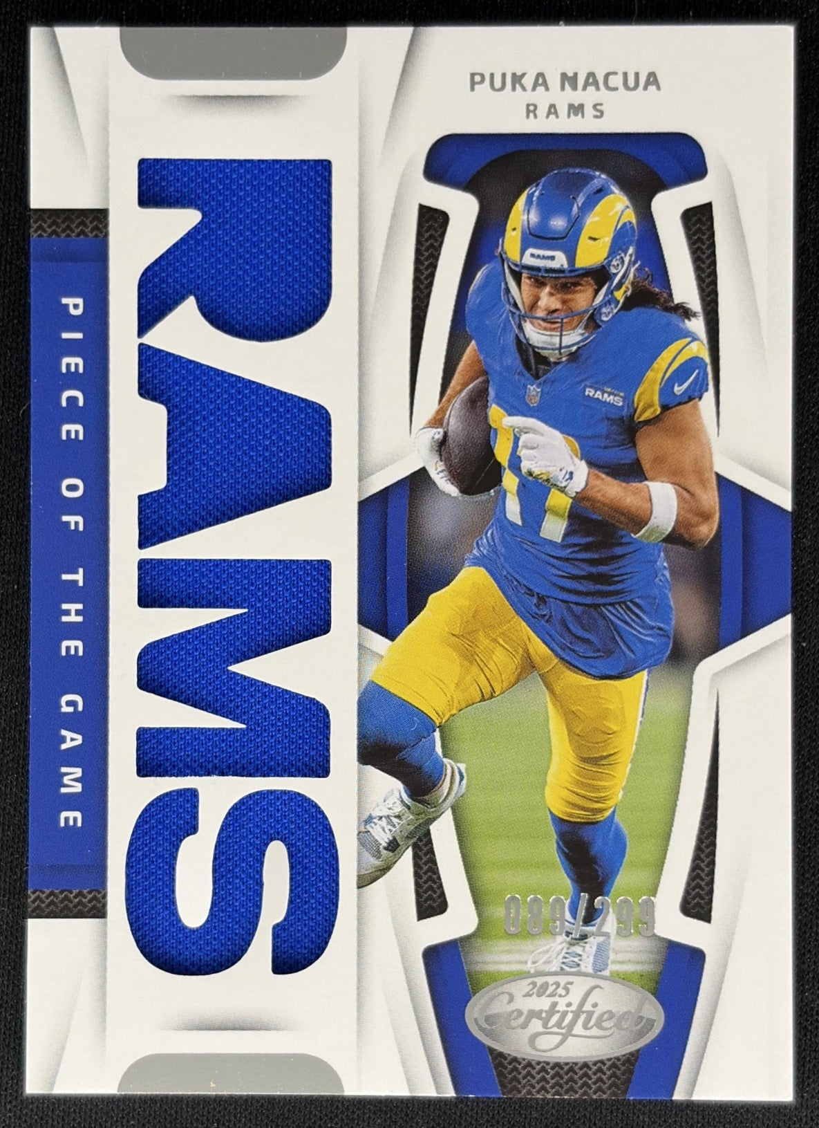 Puka Nacua 2025 Panini Certified Piece of the Game /299 Rams Sports Trading Cards