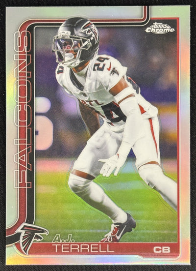A.J. Terrell 2025 Topps Chrome Refractor Falcons Sports Trading Cards