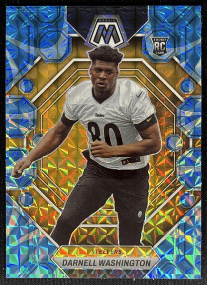 Darnell Washington 2023 Panini Mosaic Reactive Blue Mosaic Steelers Sports Trading Cards