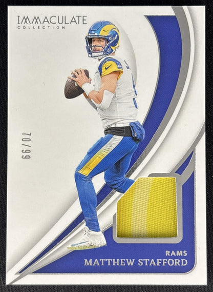 Matthew Stafford 2024 Panini Immaculate Memorabilia /99 Rams