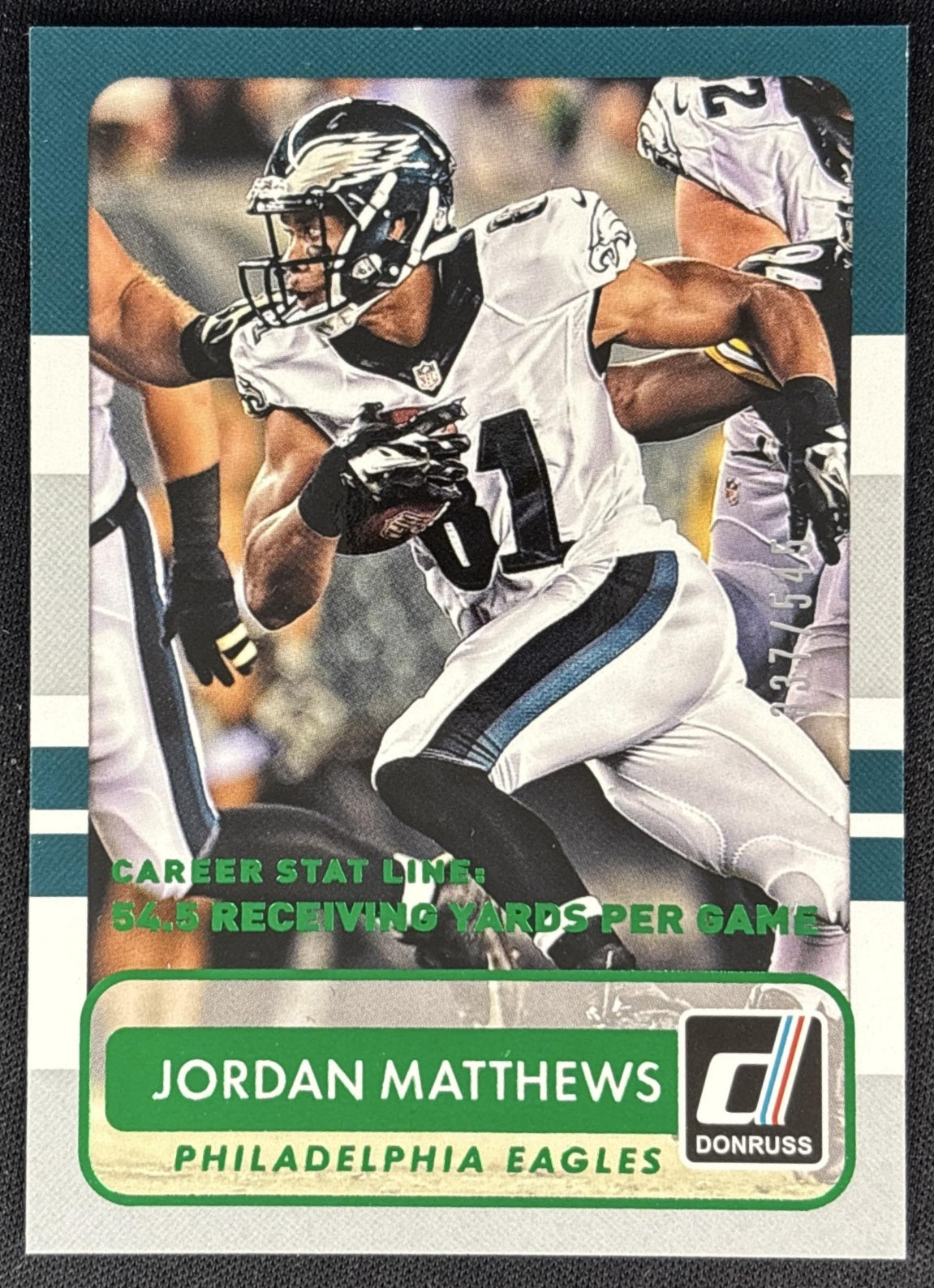 Jordan Matthews 2015 Panini Donruss Stat Line Career Green /545 Eagles front
