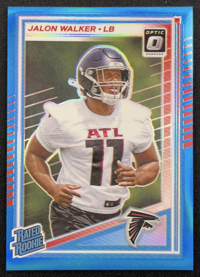 Jalon Walker 2025 Panini Donruss Optic Rated Rookie Aqua Prizm /349 Falcons Sports Trading Card