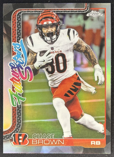 Chase Brown 2025 Topps Chrome Future Stars Refractor Bengals Sports Trading Cards