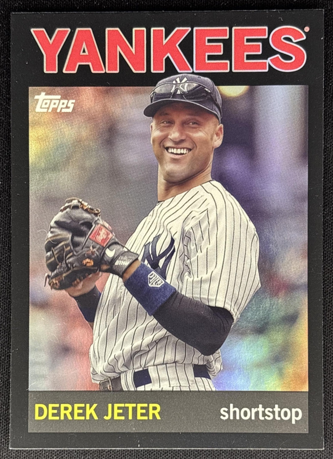Derek Jeter 2025 Topps Archives 1964 Design Black Foilboard Yankees front