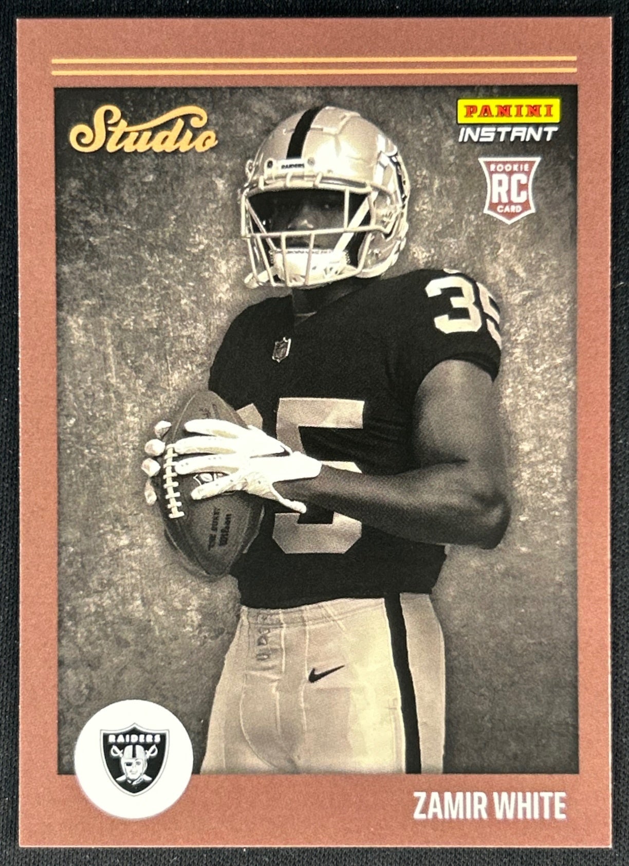 Zamir White 2022 Instant Studio Rookies Raiders Sports Trading Card