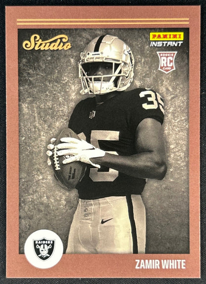 Zamir White 2022 Instant Studio Rookies Raiders Sports Trading Card