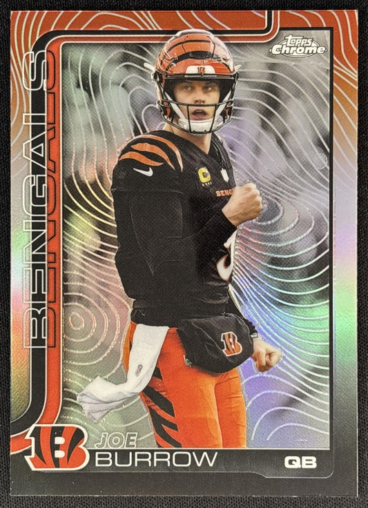 Joe Burrow 2025 Topps Chrome Etch Variation Bengals front