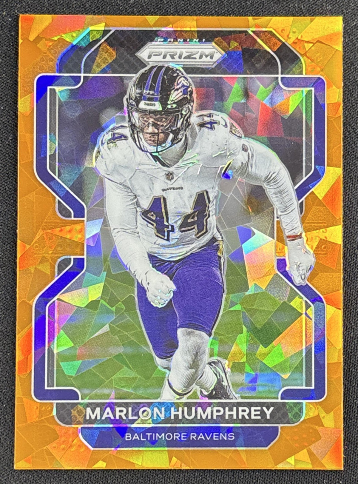 Marlon Humphrey 2021 Panini Prizm Orange Ice Ravens