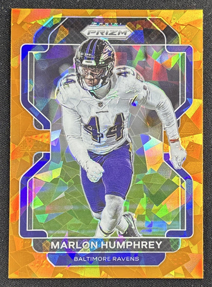 Marlon Humphrey 2021 Panini Prizm Orange Ice Ravens