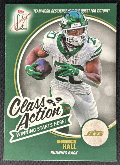 Breece Hall 2025 Topps Signature Class Action Jets front