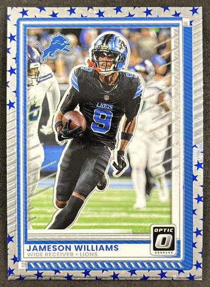 Jameson Williams 2025 Panini Donruss Optic Stars Prizm Lions Default Title Sports Trading Cards