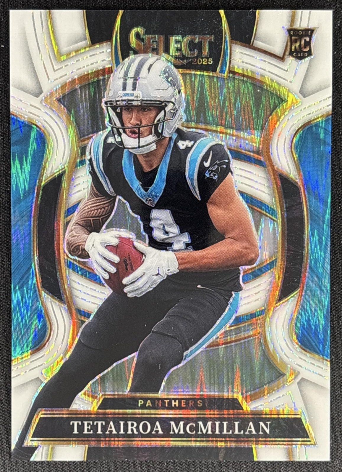 Tetairoa McMillan 2025 Panini Select Concourse White Prizm Shock /799 Panthers Sports Trading Card