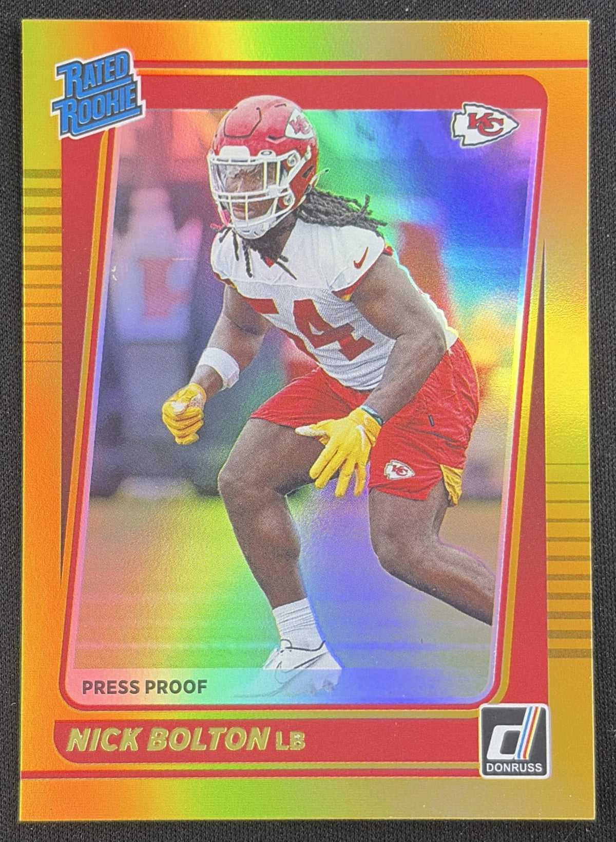 Nick Bolton 2021 Panini Donruss Press Proof Premium Chiefs