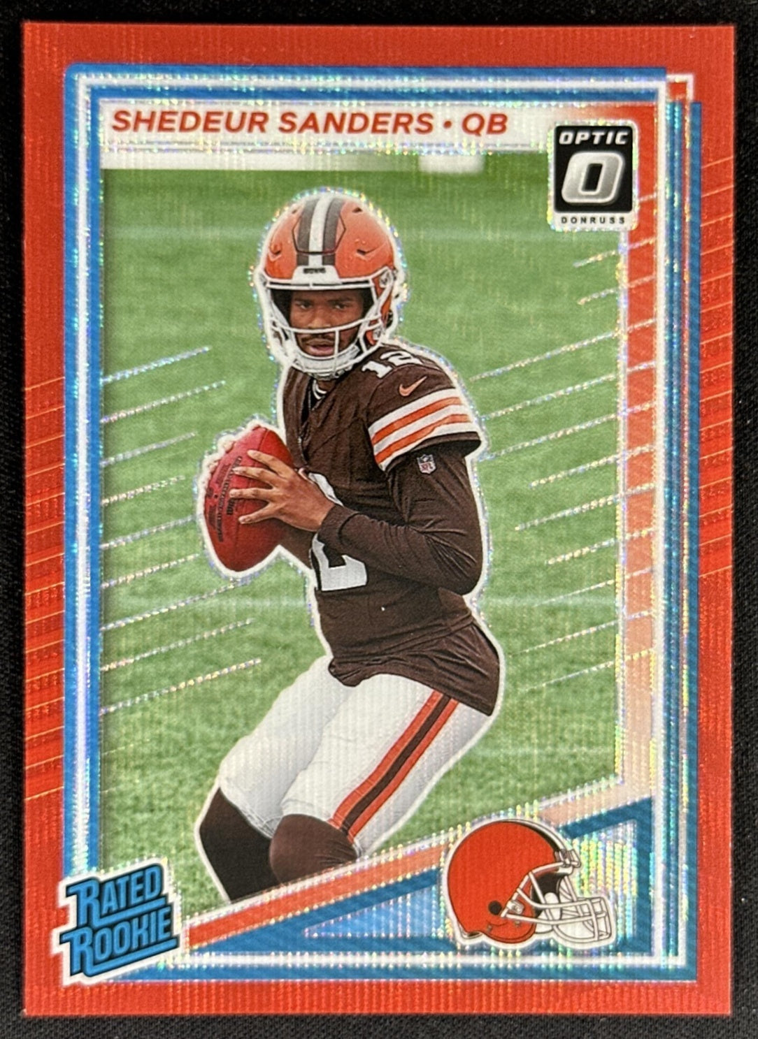 Shedeur Sanders 2025 Panini Donruss Optic Rated Rookie Preview Red Wave Browns