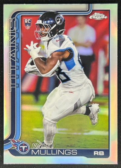 Kalel Mullings 2025 Topps Chrome Rookie Refractor Titans Sports Trading Cards