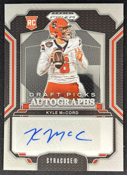 Kyle McCord 2025 Panini Prizm Draft Picks Auto Orange front