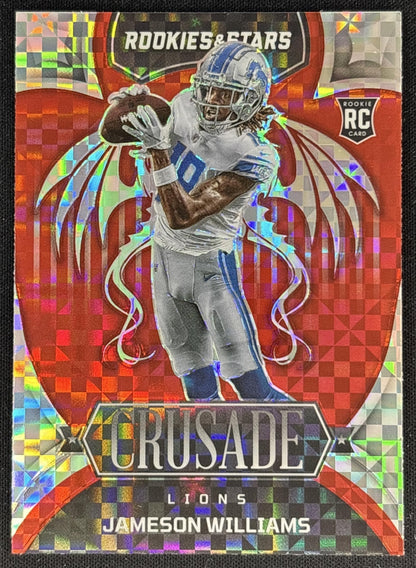 Jameson Williams 2022 Panini Rookies & Stars Crusade Red Plaid Lions Front