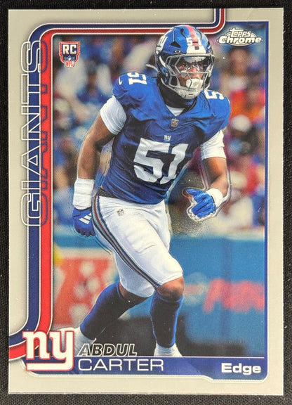 Abdul Carter 2025 Topps Chrome Rookie Giants Sports Trading Cards