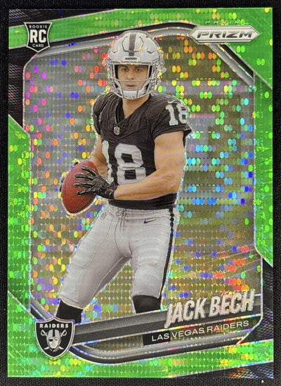 Jack Bech 2025 Panini Prizm Neon Green Pulsar Raiders Sports Trading Cards