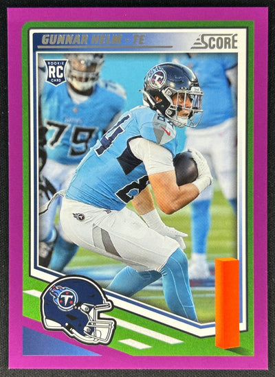 Gunnar Helm 2025 Score Purple Rookie Titans Sports Trading Card