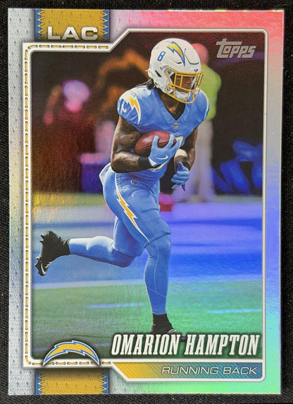 Omarion Hampton 2026 Topps Rainbow Foil Chargers front