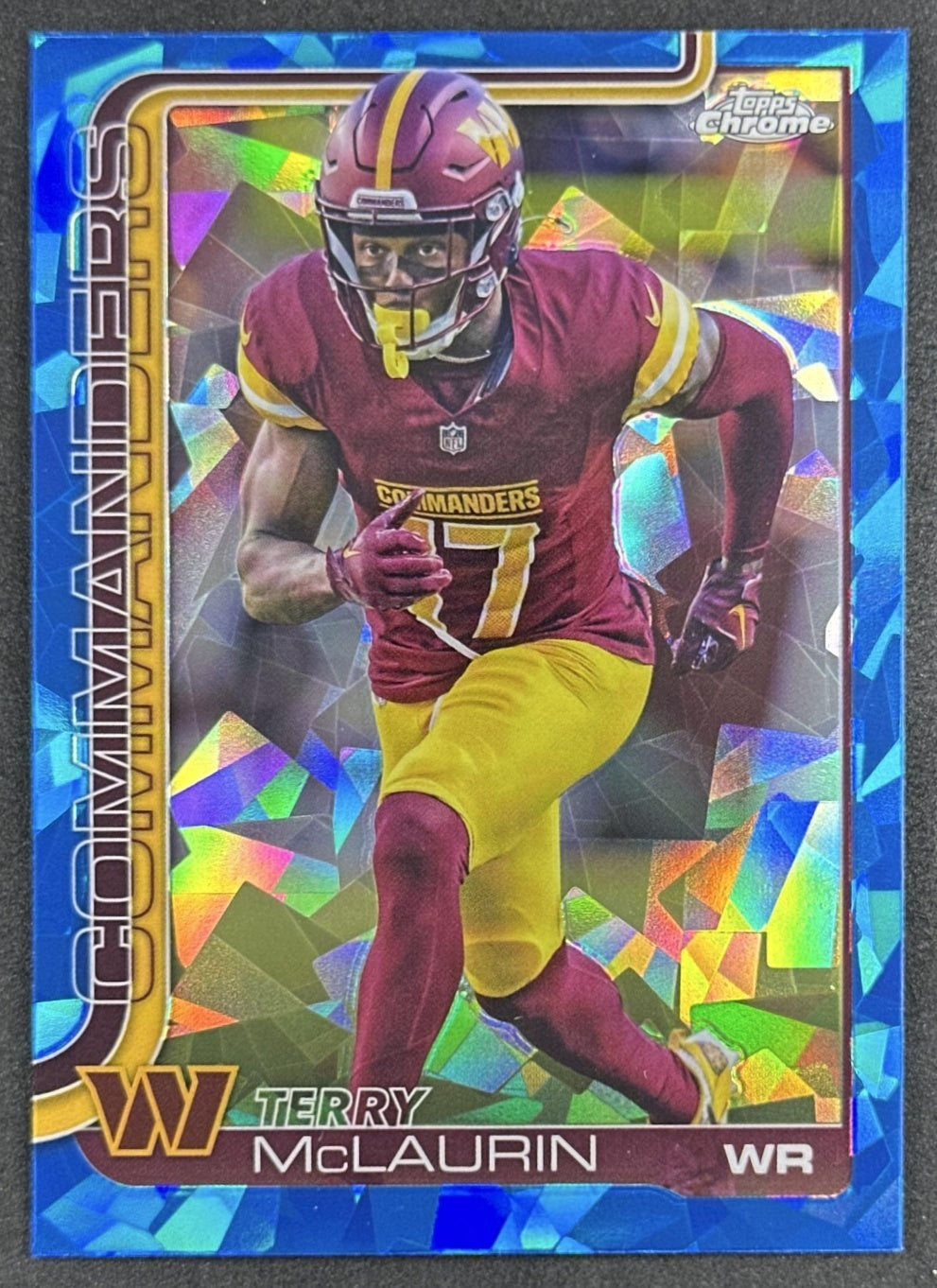 Terry Mclaurin 2025 Topps Chrome Sapphire Commanders Sports Trading Card