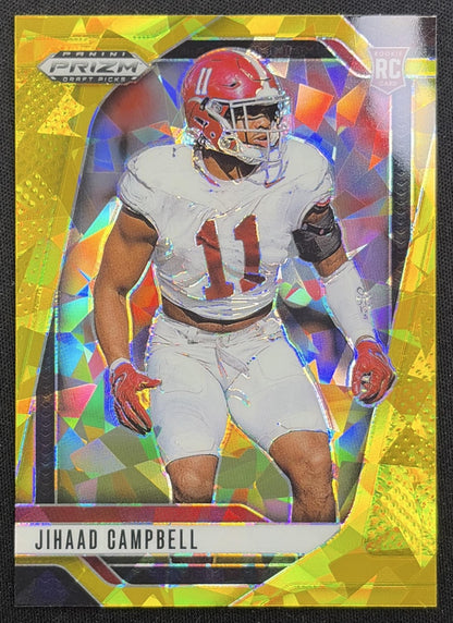 Jihaad Campbell 2025 Panini Prizm Draft Picks Gold Ice Eagles