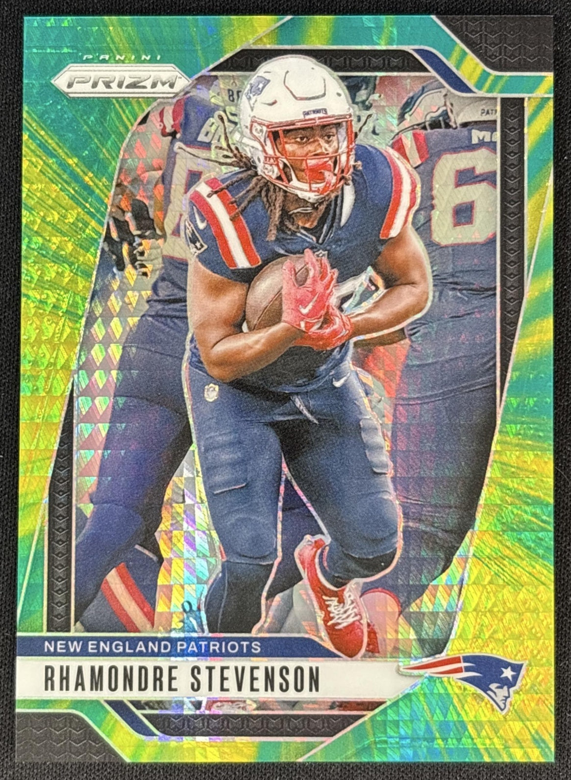 Rhamondre Stevenson 2024 Panini Prizm Hyper /180 Patriots front