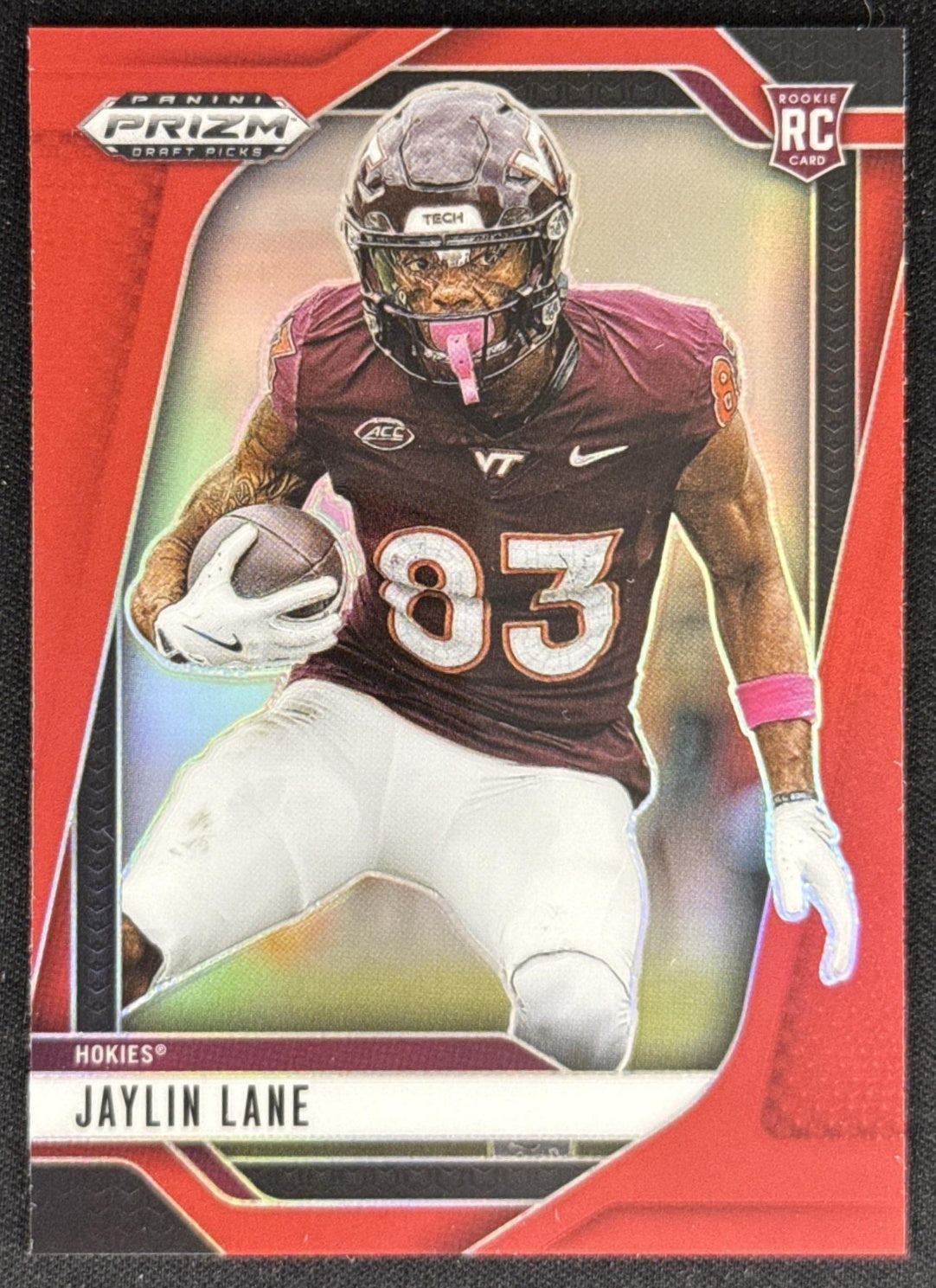 Jaylin Lane 2025 Panini Prizm Draft Picks Red /399 Hokies Sports Trading Card