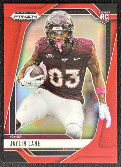 Jaylin Lane 2025 Panini Prizm Draft Picks Red /399 Hokies Sports Trading Card