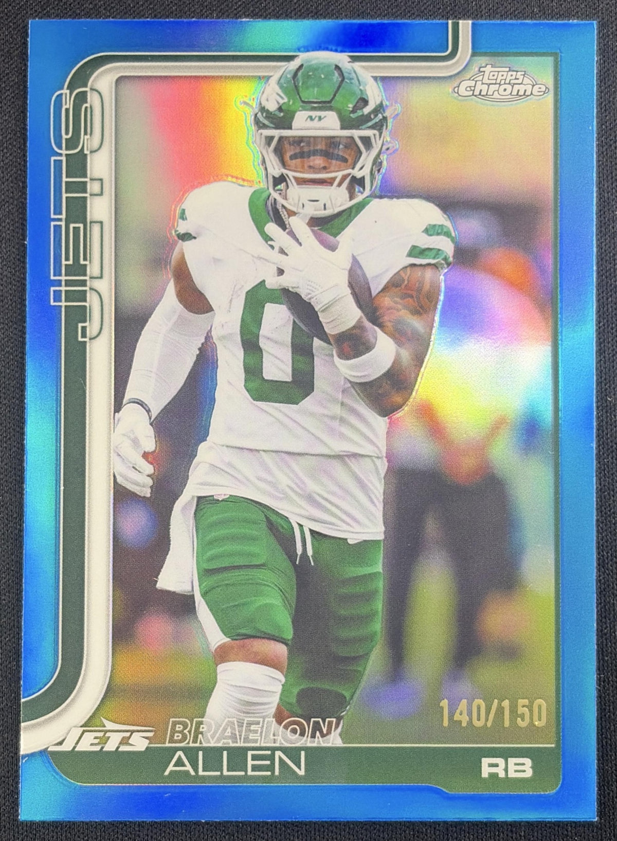 Braelon Allen 2025 Topps Chrome Blue Refractor /150 Jets