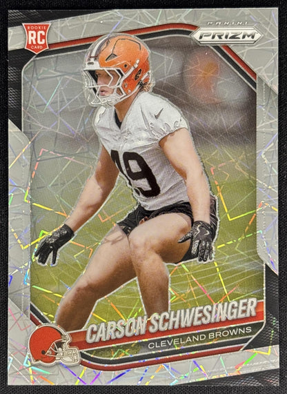 Carson Schwesinger 2025 Panini Prizm Lazer Browns Sports Trading Cards