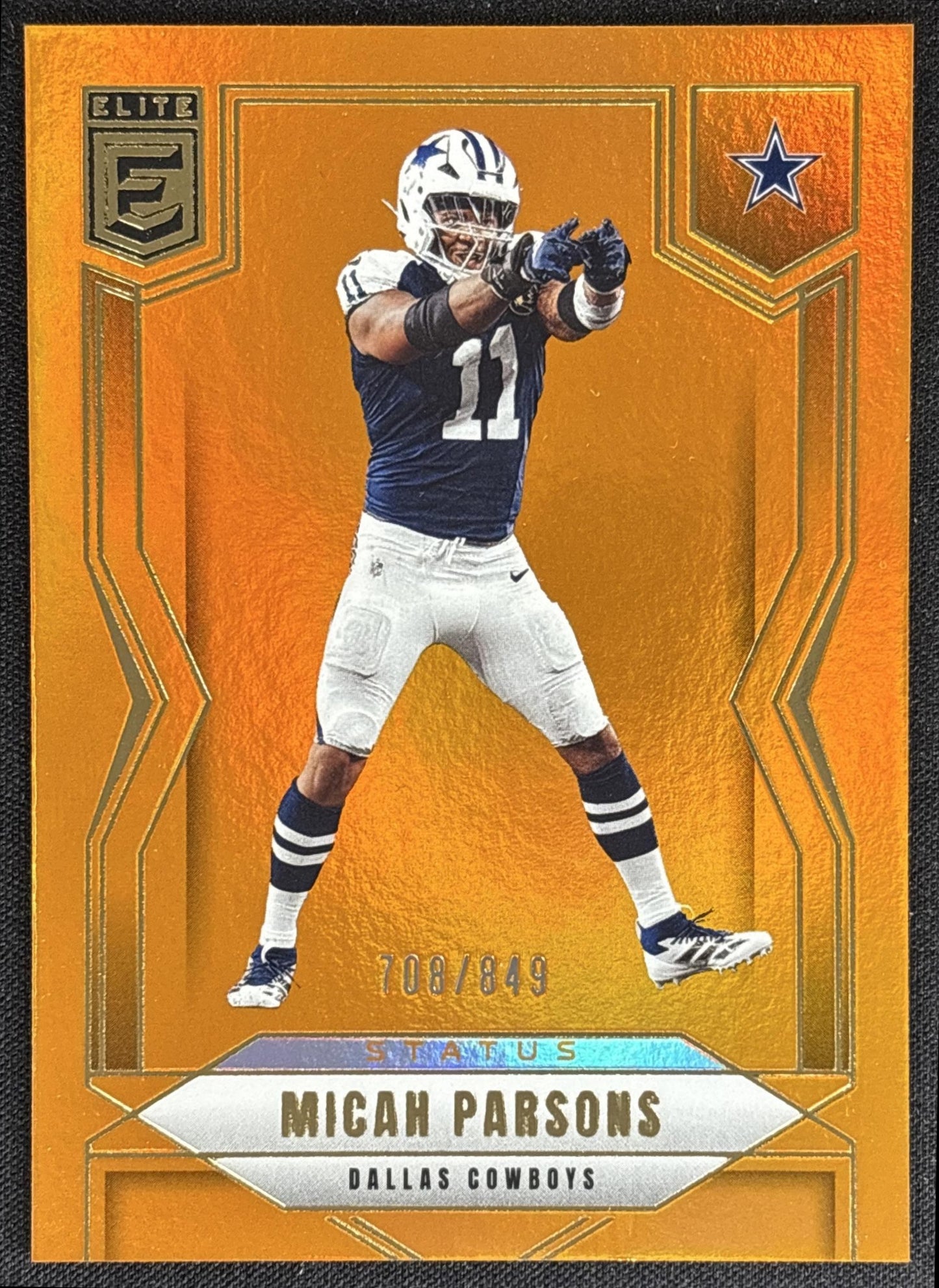 Micah Parsons 2025 Panini Donruss Elite Status Metallic Orange /849 Cowboys