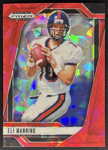 Eli Manning 2025 Panini Prizm Draft Picks Red Ice Rebels Giants Sports Trading Cards