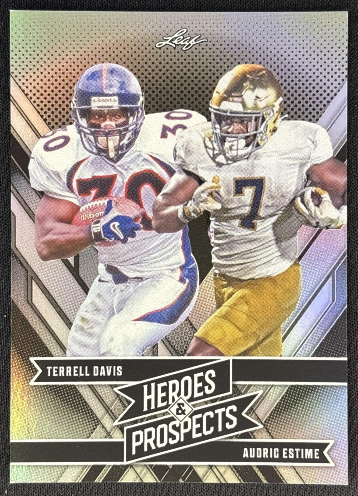 Terrell Davis Audric Estime 2024 Leaf Heroes & Prospects Heros Silver /199 front