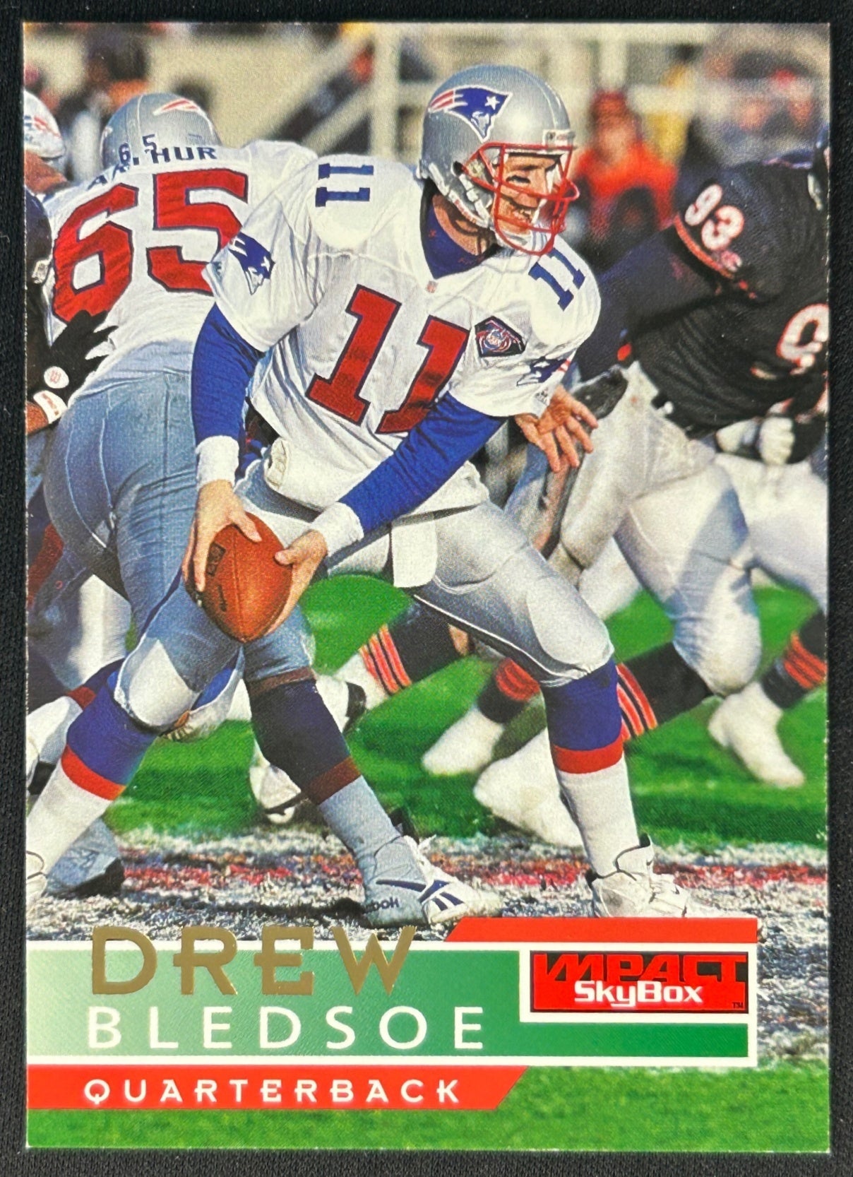 Drew Bledsoe 1995 Impact Patriots sports trading card (front)