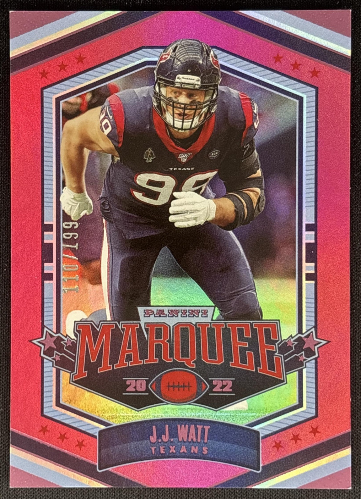 J.J. Watt 2022 Panini Chronicles Marquee Pink /199 Texans Sports Trading Card