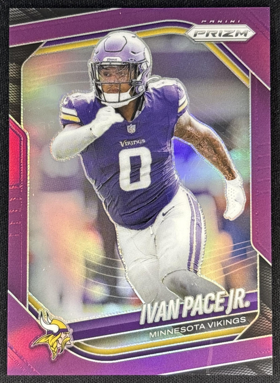 Ivan Pace Jr. 2025 Panini Prizm Purple /125 Vikings Front