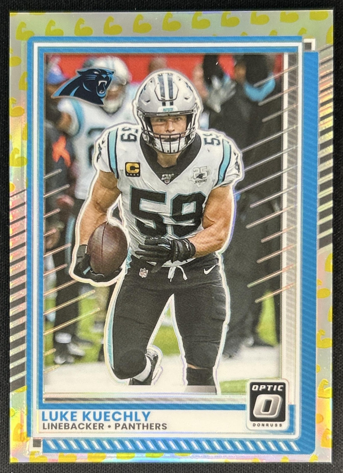 Luke Kuechly 2025 Panini Donruss Optic Flex Prizm /199 Panthers Front