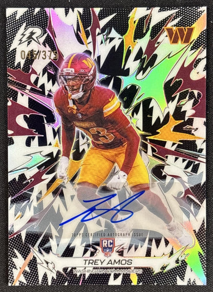 Trey Amos 2025 Resurgence Rookie Signatures Black and White Refractor /375 Commanders Default Title Sports Trading Cards