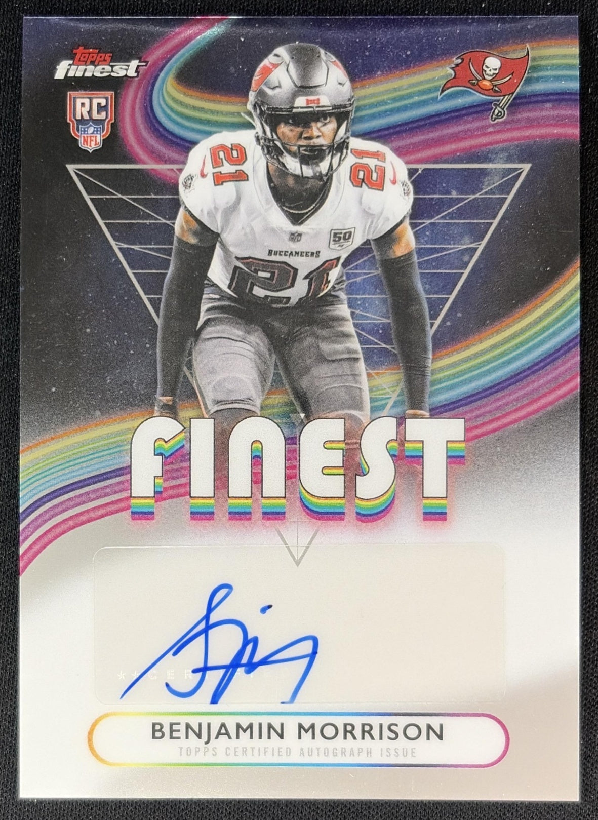 Benjamin Morrison 2025 Topps Finest Rookie Auto Buccaneers 2 front