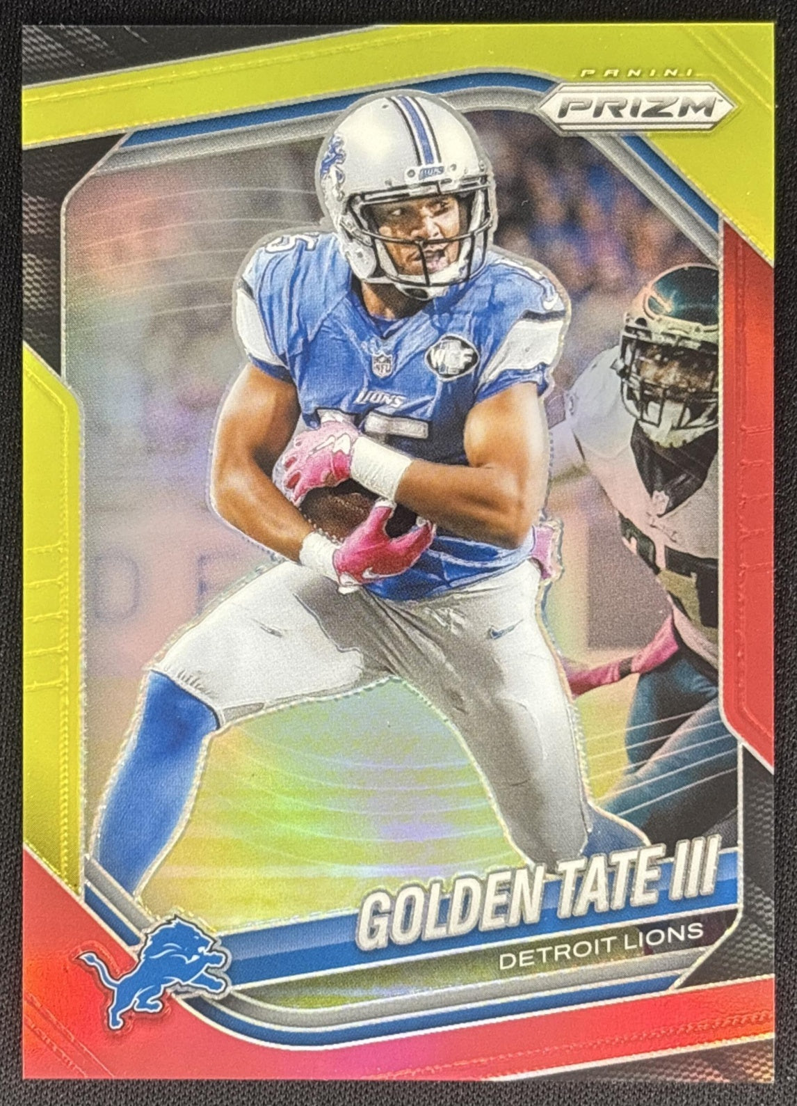 Golden Tate III 2025 Panini Prizm Red & Yellow /44 Lions Default Title Sports Trading Cards
